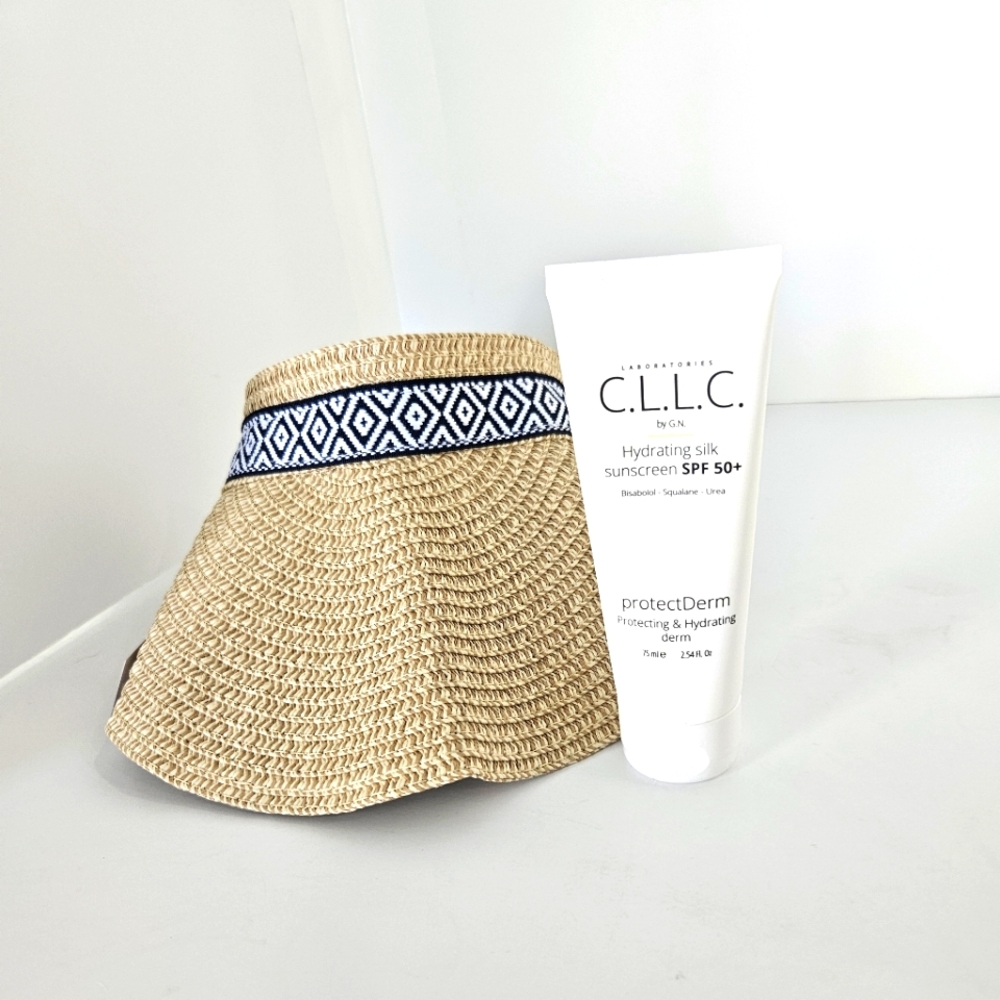 Foldable Visor & 50+ SPF Hydrating Silk Sunscreen